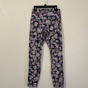 Lululemon Athletica Floral Print Leggings - Purple and White